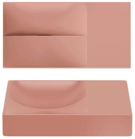 Clou Vale keramische fontein 38cm zonder kraangat rechts roze mat