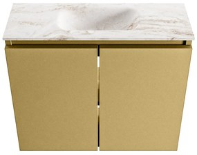 Mondiaz Ture DLux toiletmeubel 60cm oro met wastafel frappe midden met kraangat