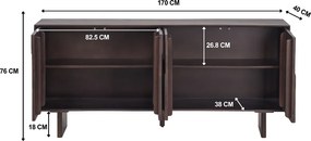 Dressoir Met Organisch Patroon - 170x40x76cm.