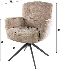 Eetkamerstoel Draaibaar Zand