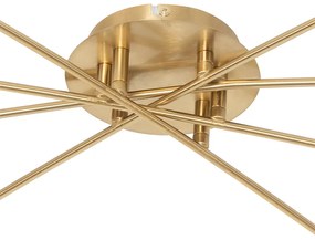 Moderne plafondlamp goud 8-lichts met smoke glas - Athens Modern, Art Deco G9 rond Binnenverlichting Lamp