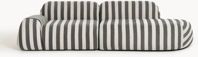 Modulaire gestreepte chaise longue Wolke (3-zits)