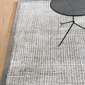 Handgetuft vloerkleed, Lyocell® en wol, Net