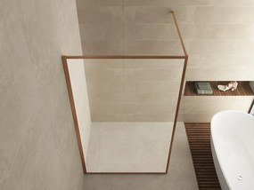 Mueller Square inloopdouche 90x200cm helder glas met nano-coating geborsteld brons