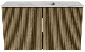 Mondiaz Joya DLux 70cm toiletmeubel dusk met wastafel faye midden zonder kraangat glace