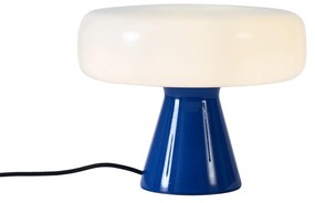 Retro tafellamp blauw met wit - Knop