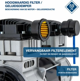 Hyundai 50 Liter Stille Compressor – 8 Bar, 232 l/min en Olievrij | SAC55753