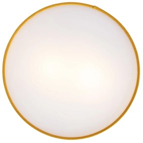 Moderne plafondlamp oker 40 cm met gouden binnenkant - Drum