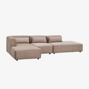 Linker Modulaire Chaise Longue Bank Van 3 Delen Met Divan Fogler Corduroy Kameelbruin - Sklum