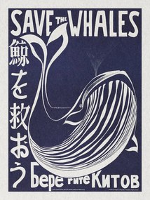 Kunstreproductie Save the Whales (Political Vintage)