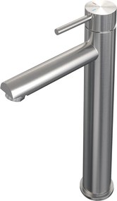 Brauer Stripe verhoogde wastafelkraan model A met ColdStart RVS geborsteld PVD