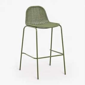 Stapelbare Hoge Tuinkruk Van Synthetisch Riet Reiven ↑75 Cm & Groen – Intens Olijf - Sklum