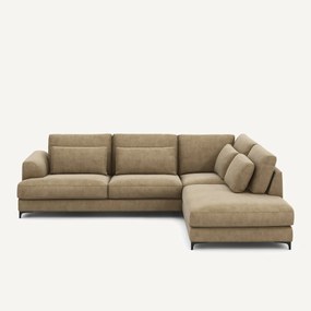 Omvormbare hoekbank rechts, stonewashed fluweel, Marsile