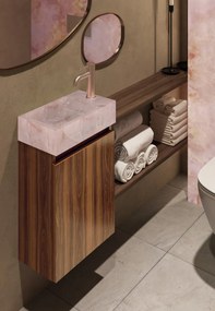 Fontana Pink Onyx toiletmeubel 40cm walnoot