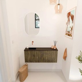 Mondiaz Joya 100cm toiletmeubel dusk met wastafel faye links zonder kraangat urban