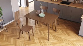 ROXY noten naturel, 120cm/80cm - RETRO KEUKEN-/DININGTAFEL - rechthoekige houten tafel