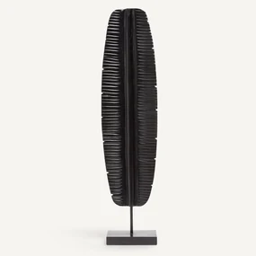 Decoratief element op sokkel, gebrand teakhout, Tawi