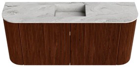 Mondiaz Joya DLux 95cm toiletmeubel ronding links/rechts ruby met wastafel faye midden zonder kraangat glace