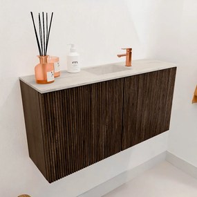Mondiaz Joya DLux 80cm toiletmeubel walnut met wastafel faye midden 1 kraangat ostra