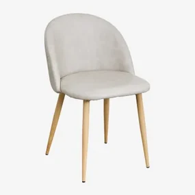 Pakket Van 2 Kana Eetkamerstoelen Met Kunstlederen Bekleding Grijs – Taupe – Koel & Natuurlijk Hout - Sklum