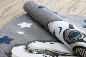Tapijt PETIT ELEPHANT OLIFANTJE Sterretje ROND grijskleuring