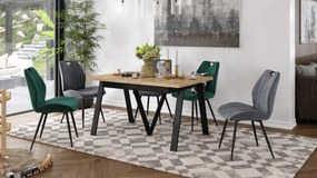 AVERY eik Wotan / onderkant zwart - LOFT/INDUSTRIËLE TAFEL VOOR WOONKAMER/ EETKAMER UITKLAPBAAR TOT 330 cm!