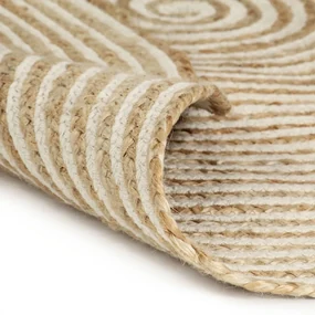 vidaXL Vloerkleed handgemaakt met spiraal ontwerp 120 cm jute wit