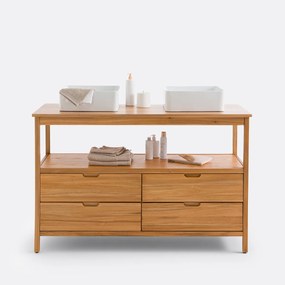 Acacia dubbel wastafelmeubel L130cm, Cheira