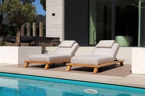 Flow Lumosa daybed Graumel chalk met teakhouten frame SALE