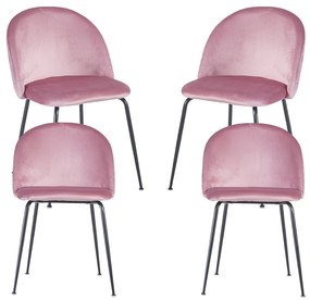 Set 4 Stoelen Zwart Dalnia Fluweel