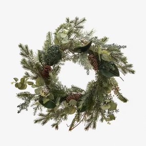 Kerstdecoratieve Krans Ø50 Cm Van Rotan Met Dennenappels Eirwen Green Grass - Sklum