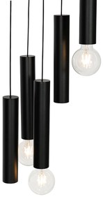 Design hanglamp zwart rond 7-lichts - Tuba Design E27 Binnenverlichting Lamp
