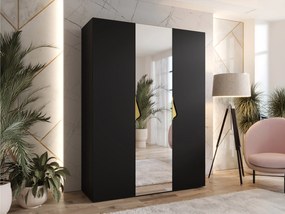Kledingkast Hartford 624, Gouden, Zwart, 202x150x52cm, 104.8 kg, Kledingkast deuren: Met scharnieren