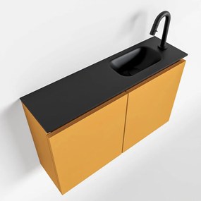 Mondiaz Ture 80cm toiletmeubel ocher met wastafel urban rechts 1 kraangat