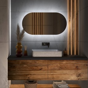 Capsulevormige spiegel met LED-verlichting G4