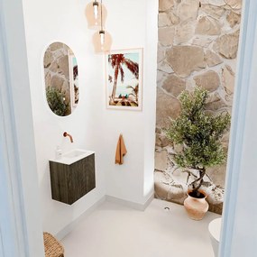 Mondiaz Joya 40cm toiletmeubel shadow met wastafel faye rechts zonder kraangat talc