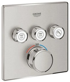 Grohe Grohtherm SmartControl Inbouwthermostaat - 4 knoppen - vierkant - supersteel 29126dc0