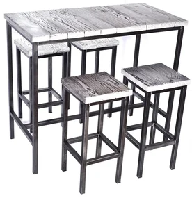CHYRKA® Bartafel barkruk LS bartafel SAMBOR barmeubel loft vintage bar industrieel design handgemaakt hout metaal