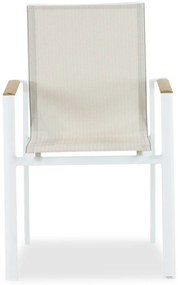 Tuinset 6 personen 240 cm Aluminium/textileen Wit Lifestyle Garden Furniture Fiora/Glasgow