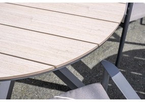 Garden Impressions Aleria tuinset 6-delig - Tulli tuintafel Ø148x75 cm - light teak vironwood