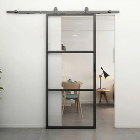 Maatwerk Loftdeur Schuifdeur -  3-vaks Helder Glas - Tan - Incl. Rails
