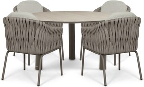 Tuinset 4 personen 140 cm Rope Taupe Santika Furniture Santika
