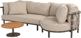 Ezra chaise longue organische loungeset 3 delig teak terre 4 Seasons Outdoor