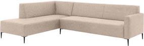 Goossens Bank Key West beige, micro leer, 3-zits, modern design met ligelement links