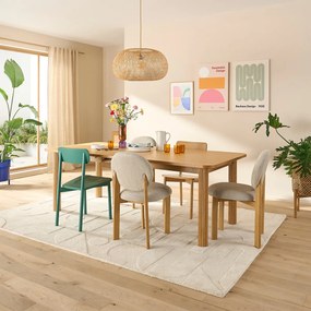 Uitschuifbare eettafel, eikenfineer, 6 tot 10 couverts, DESNA