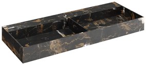 Muebles Murcia badmeubel ribbelfront 120cm baby blauw met Portoro Gold wastafel zonder kraangaten