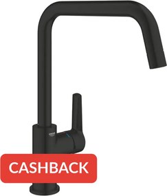 Grohe QuickFix Start verhoogde keukenmengkraan hoekig mat zwart