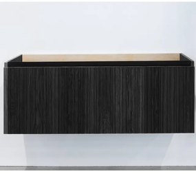 Adema Holz Badkameronderkast - 120cm - 1 lade - greeploos - zwartbruin SW773960