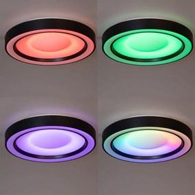 Plafondlamp zwart incl. LED dimbaar RGBW met afstandsbediening - Arco