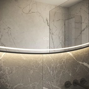 Hipp Design Phantom Deens ovale spiegel met verlichting en verwarming 100x65cm zwart